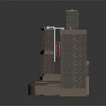 Cartoon Scene With Decorative Tall Building Models And Multiple Tower Structures