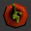 Fresh Healthy Red Carrot with Green Leafy Top on a Gray Background
