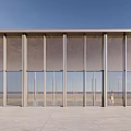 Modern Building Facade Design With Glass Curtain Walls And Metal Frames