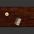Classic Dark Wooden Desk With Drawers Gold Candle Holder And Book