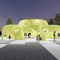 Landscape Special-shaped Block Structure Pavilion 3d model