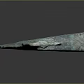 Ancient Bronze Weapon Historical Artifact With Rusted Surface And Serial Number Label