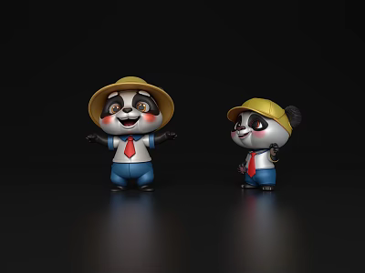 Giant Panda Giant Panda Cub Red Panda Cartoon Giant Panda Cartoon Material Cartoon Elements Cartoon Animal Character 3d model