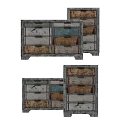 Vintage Console Cabinet Sideboard With Distressed Wood Multicolor Drawers Storage Design