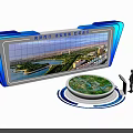 Modern High Tech Display Cabinet With Urban Model Map And Digital Screen