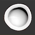 Handmade Natural Coconut Bowl With White Interior And Brown Shell Texture