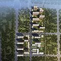 Aerial View Planning of Modern Residential Community With Green Spaces and Road Layout
