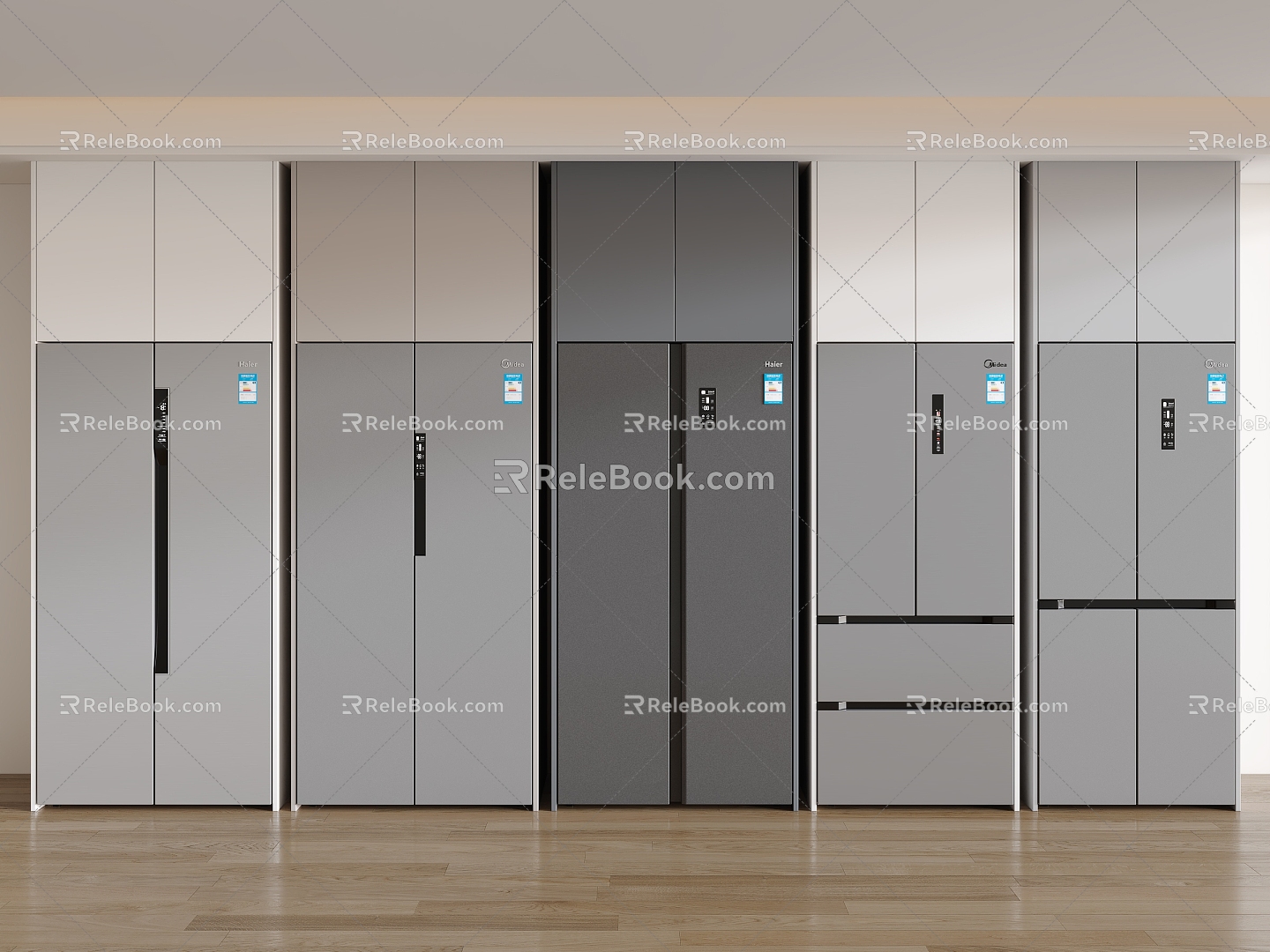 Modern refrigerator zero embedded refrigerator double door refrigerator cross refrigerator three door refrigerator 3d model