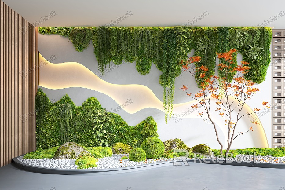 Modern Indoor Landscape Landscaping Landscape Setches Indoor Landscape Indoor Landscape Bryophytes Plant Heap model