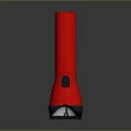 Red And Black Handheld Flashlight Design With Bright Beam And Durable Body 3d model