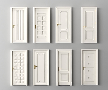 Modern swing door guest room door 3d model