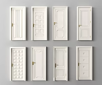 Modern swing door guest room door 3d model