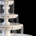 White Multi Tier Garden Fountain With Flowing Water And Ornamental Design