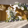 914 jw golden paper flower background wedding cursive master and design material renderings 3d model