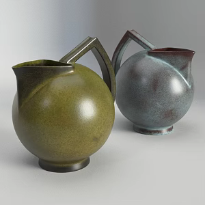 Vintage Kettle Vase Hand-held Pot Clay Vase Ceramic Vase Ornaments Flower-arranging Ceramic Ornaments 3d model