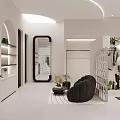 Modern Clothing Store Interior With Mannequins Hanging Clothes And Green Plants