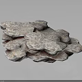 Natural Stone Material With Stacked Pink And White Textured Surface Arrangement