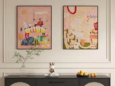 Modern Abstract Decorative Painting Hanging Painting 3d model