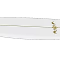 Premium White Surfboard With Gold Stripe Logo Lightweight Design For Water Sports Equipment
