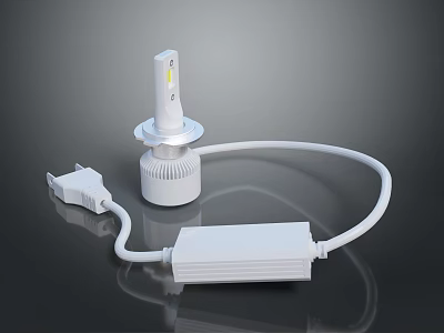 High Performance LED Car Headlight With Power Adapter And Wiring Harness 3d model
