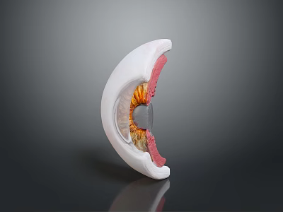 Medical Device Ocular Anatomical Model With Detailed Eyeball Cross Section For Medical Education 3d model