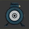 Blue Green Industrial Electric Motor With Cooling Fins Shaft And Terminal Box