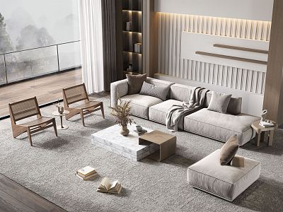 The Minotti sofa tea table combination model