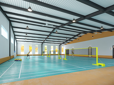 modern badminton hall badminton tube 3d model