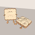 Cute Toast Shaped Stools With Smiley Faces Yellow Edges White Cushions And Short Legs