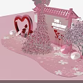 Pink Photo Spot With Butterfly Pavilion Heart Shaped Decor And Romantic Bloom Season