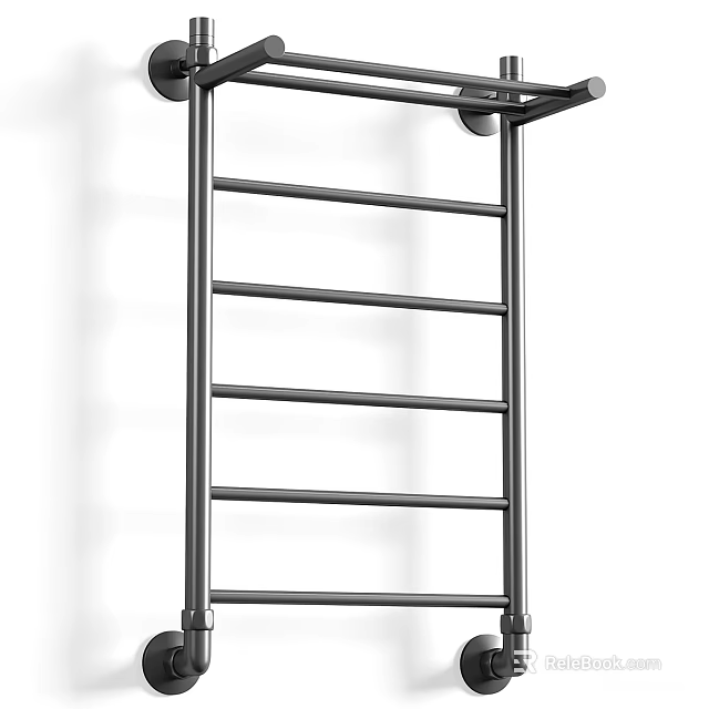 Bathroom Towel Rack Wall Mounted Stainless Steel Multi Tier Design For Towel Storage 3d model 