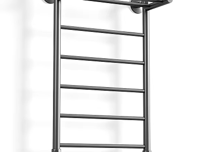 Bathroom Towel Rack Wall Mounted Stainless Steel Multi Tier Design For Towel Storage 3d model