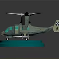 Aerospace Vehicle Model With Propellers On Blue Red Base And Yellow Star