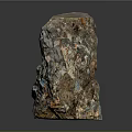 Wood Stone Natural Mineral With Blue Crystal Inclusions And Rough Surface Texture