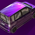 Purple Compact Car With Shiny Exterior Black Alloy Wheels And Sporty Design