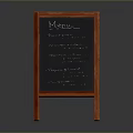 Sturdy Wooden Menu Chalkboard With Red Frame Stand And Written Text