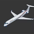 White City Jet Aircraft With Red Stripe And Twin Engines Design