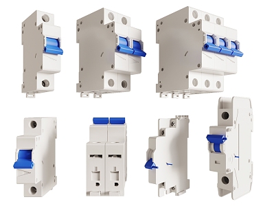 Modern air switch circuit breaker leakage protector electrical switch fuse switch 3d model