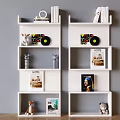 Nordic Style Cream Style Bookshelf Solid Wood Storage Rack Storage Cabinet Multi-Layer Magazine Rack Display Rack 3d model