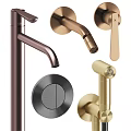 Modern Black Bathroom And Kitchen Faucet Set With Shower Heads And Handles
