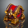 Elegant Golden Red Decorative Household Item With Gemstone Accent And Sturdy Base