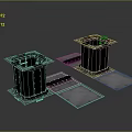 Heavy Duty Metal Base Units With Square Structures And Flat Mounting Plates