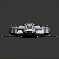 Futuristic Spaceship Model With Geometric Design Metallic Surface And Glowing Details