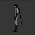 Batman Costume Design With Gray Suit Black Cape And Bat Symbol