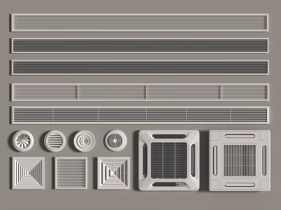 Various Home Vent Grille Designs Including Rectangular Round And Square Shapes 3d model