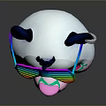 Cute Panda Plush Toy Wearing Colorful Sunglasses With Pink Nose And Tongue Out