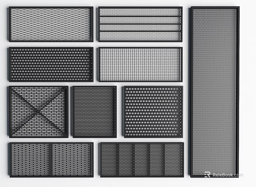 Variety Of Metal Railing Patterns And Designs 3d model