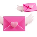 Cartoon Style Valentine's Day Element Love Love Letter Love Letter Cartoon Love Element Love Element Love Theme 3d model