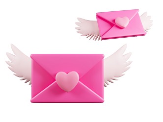 Cartoon Style Valentine's Day Element Love Letter Love Letter Cartoon Love Element Love Element Love Theme 3d model