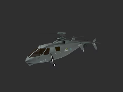 Gray Military Helicopter 3D Model With Sleek Design And Rotor System 3d model